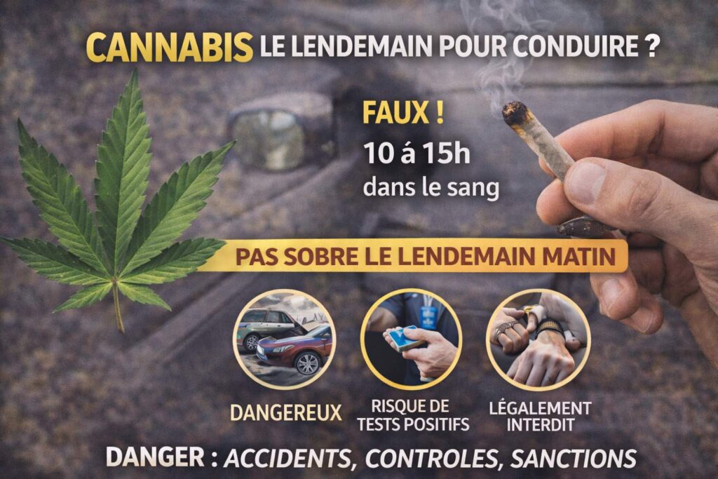 Conduire sous l'emprise du cannabis. Danger
