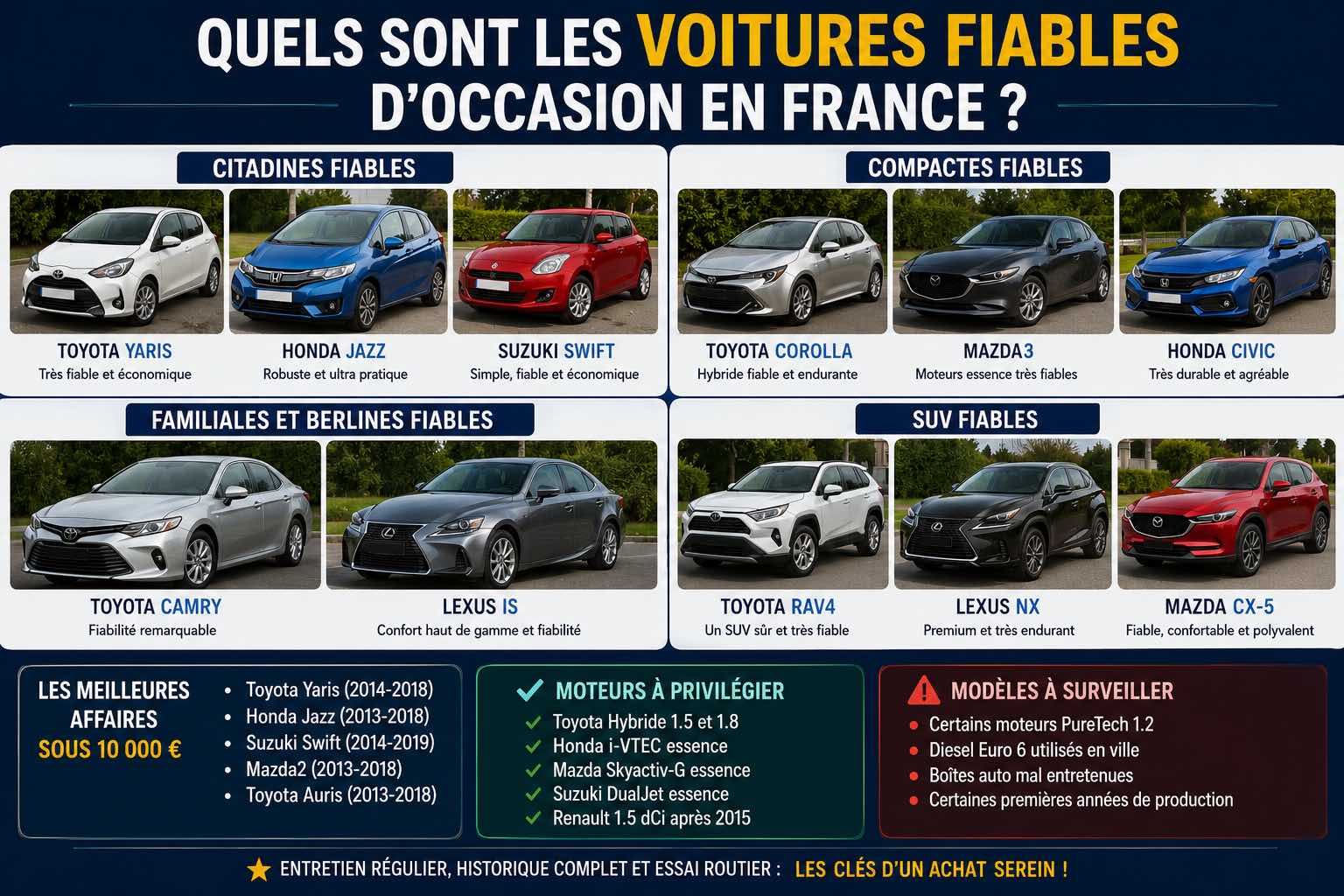 voitures fiables occasion france 2026