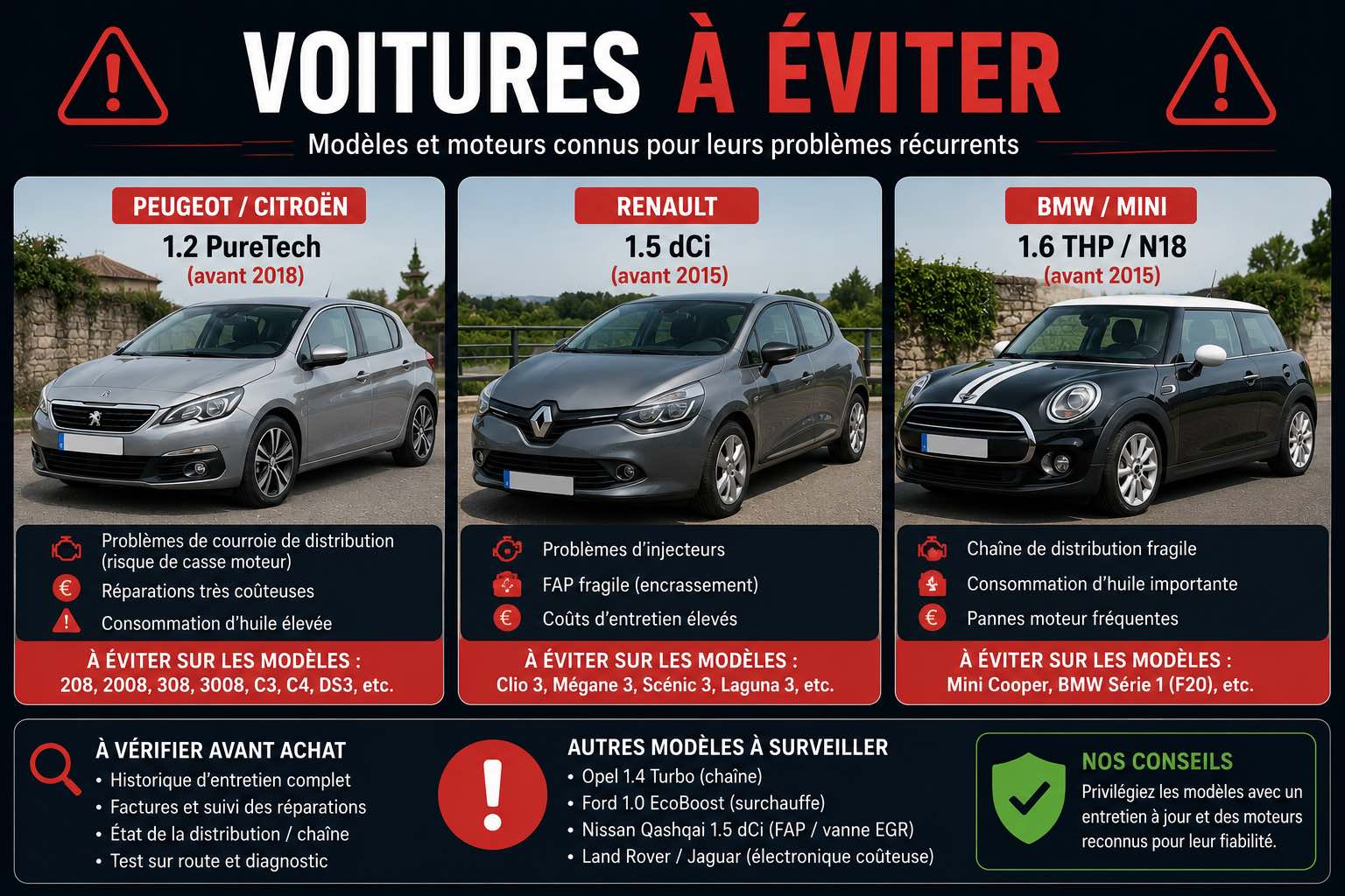voitures à éviter en occasion en 2026
